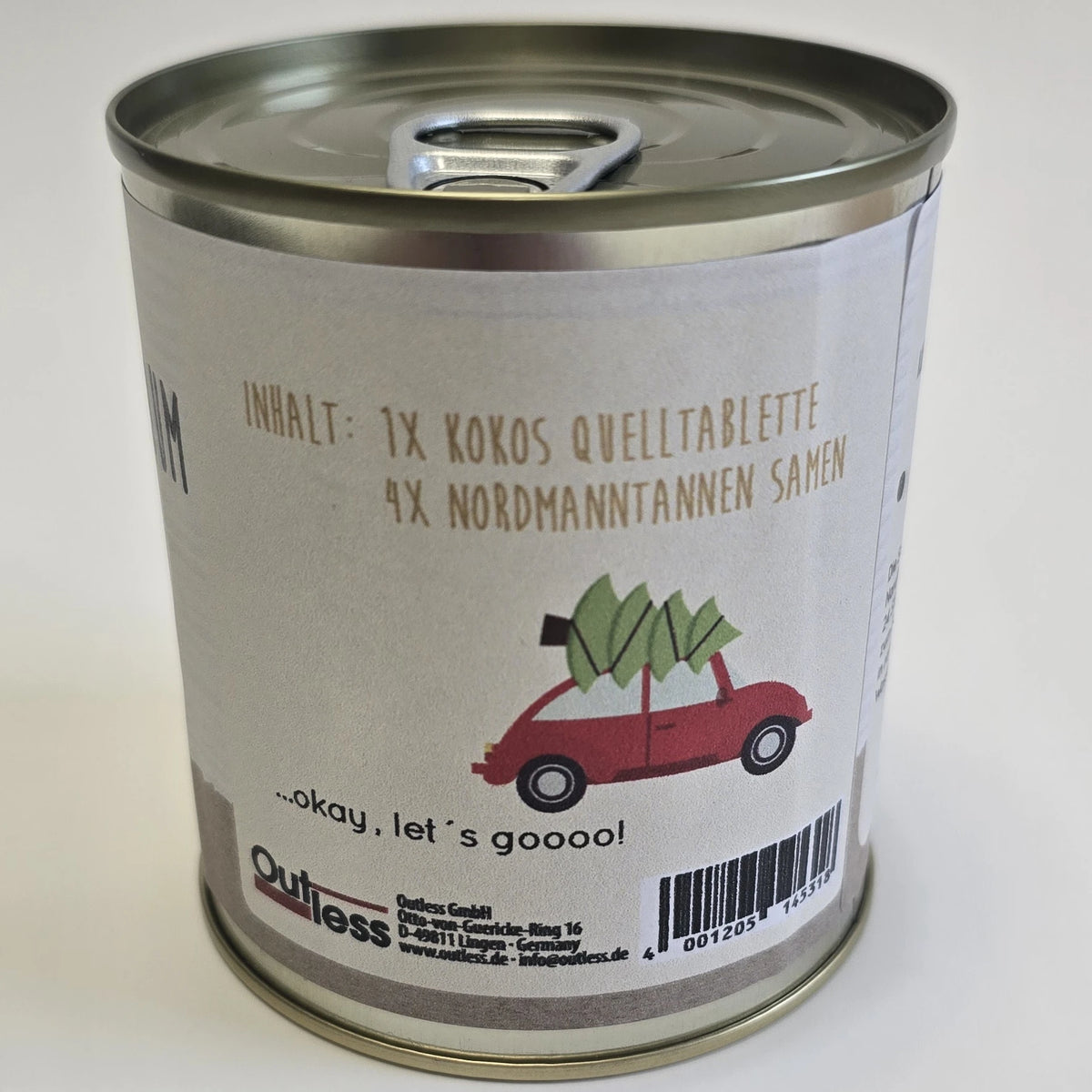 Weihnachtsbaum 2031 Inhalt der Dose: 1x Kokos Quelltablette 
4x Nordmanntannen Samen