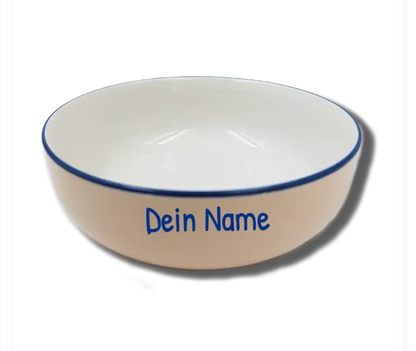 Handgemachte Schale Natur (Ø 15cm) mit Motiv und Wunschname