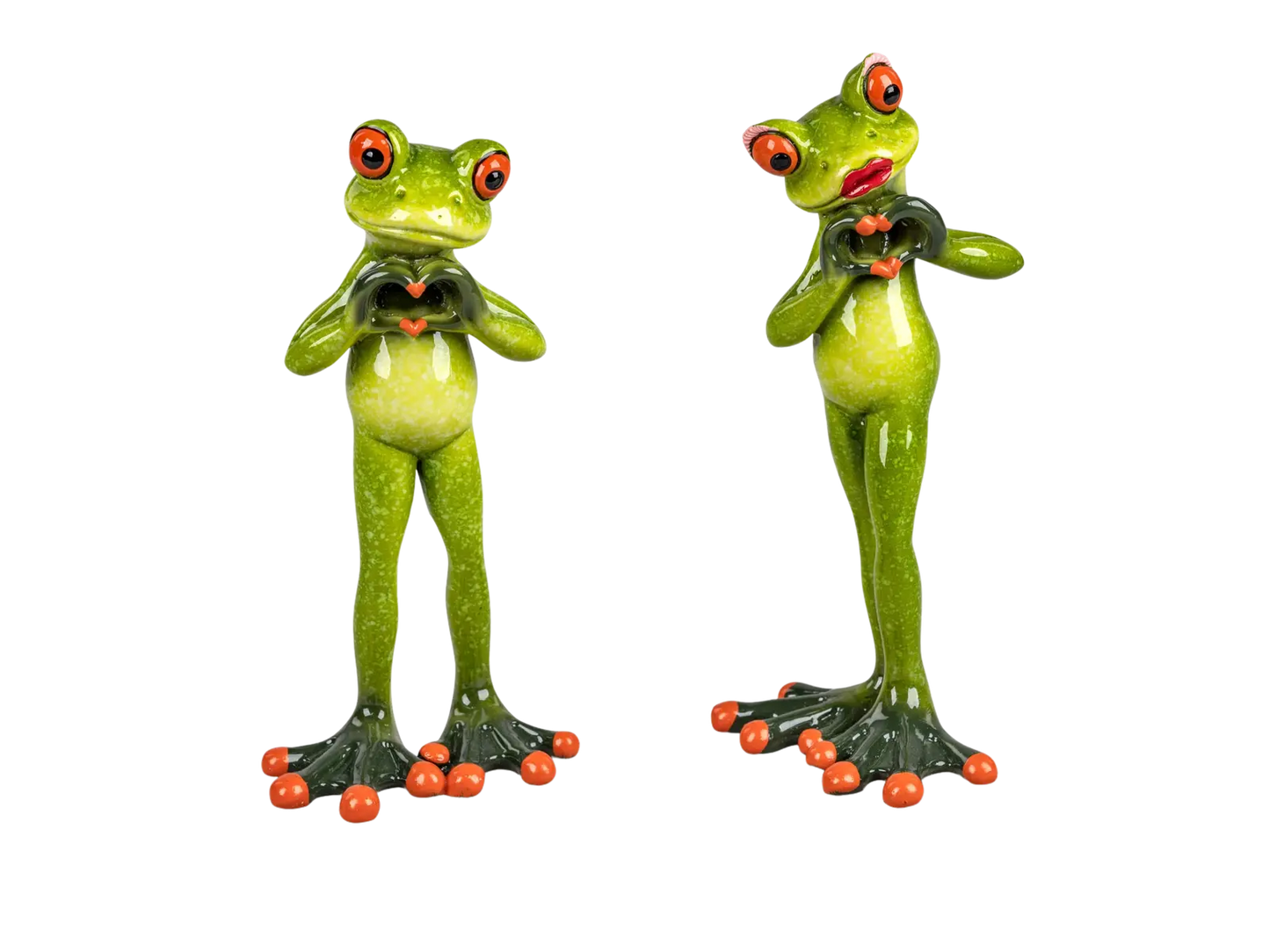 Formano Froschpaar mit Handherz, hellgrün - Froschhausen