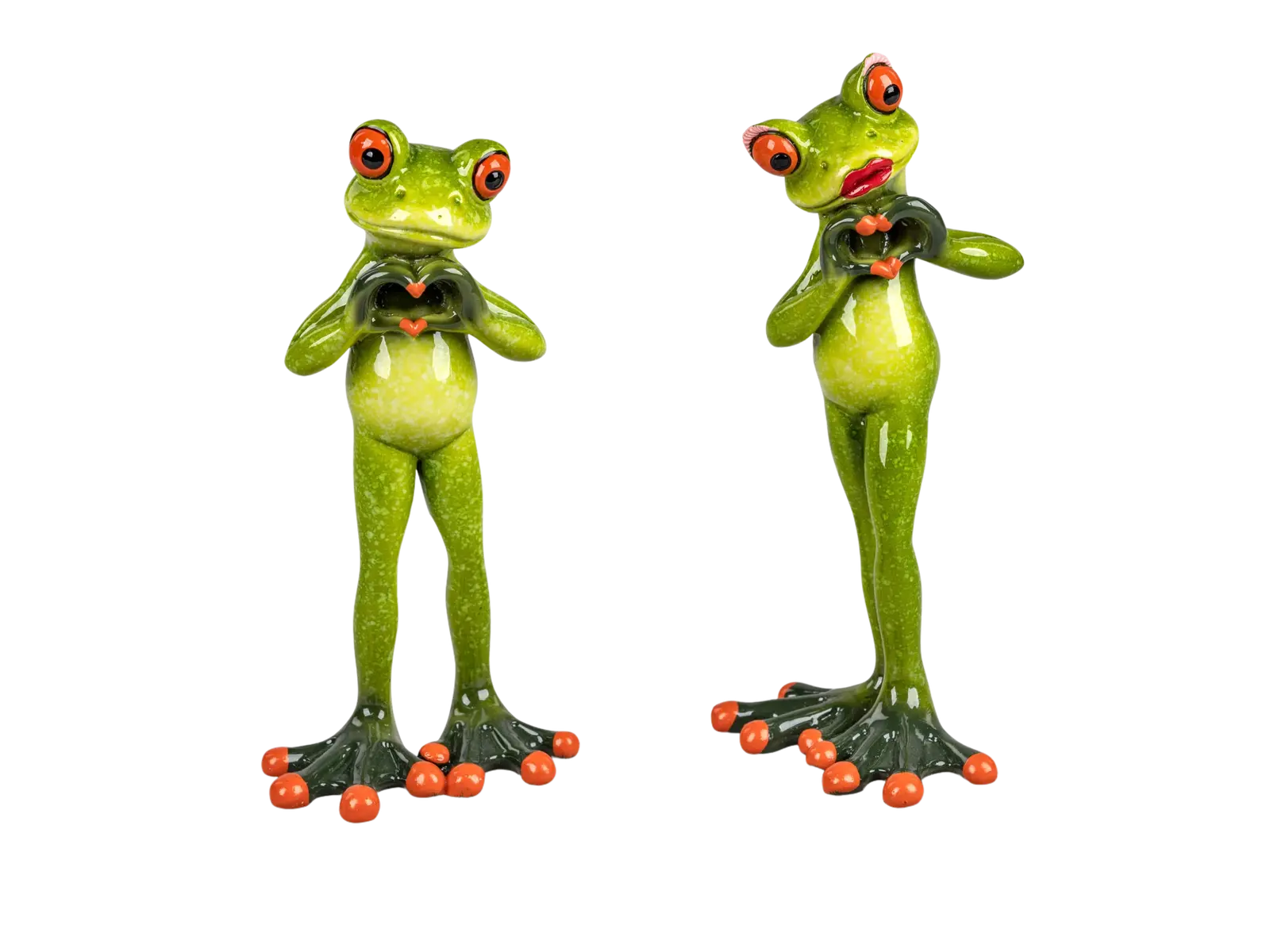 Formano Froschpaar mit Handherz, hellgrün - Froschhausen