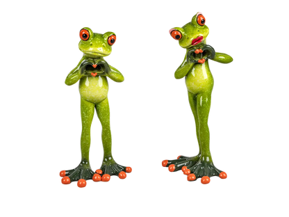Formano Froschpaar mit Handherz, hellgrün - Froschhausen