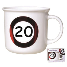 Party-Becher 20. Geburtstag "Verkehrsschild"