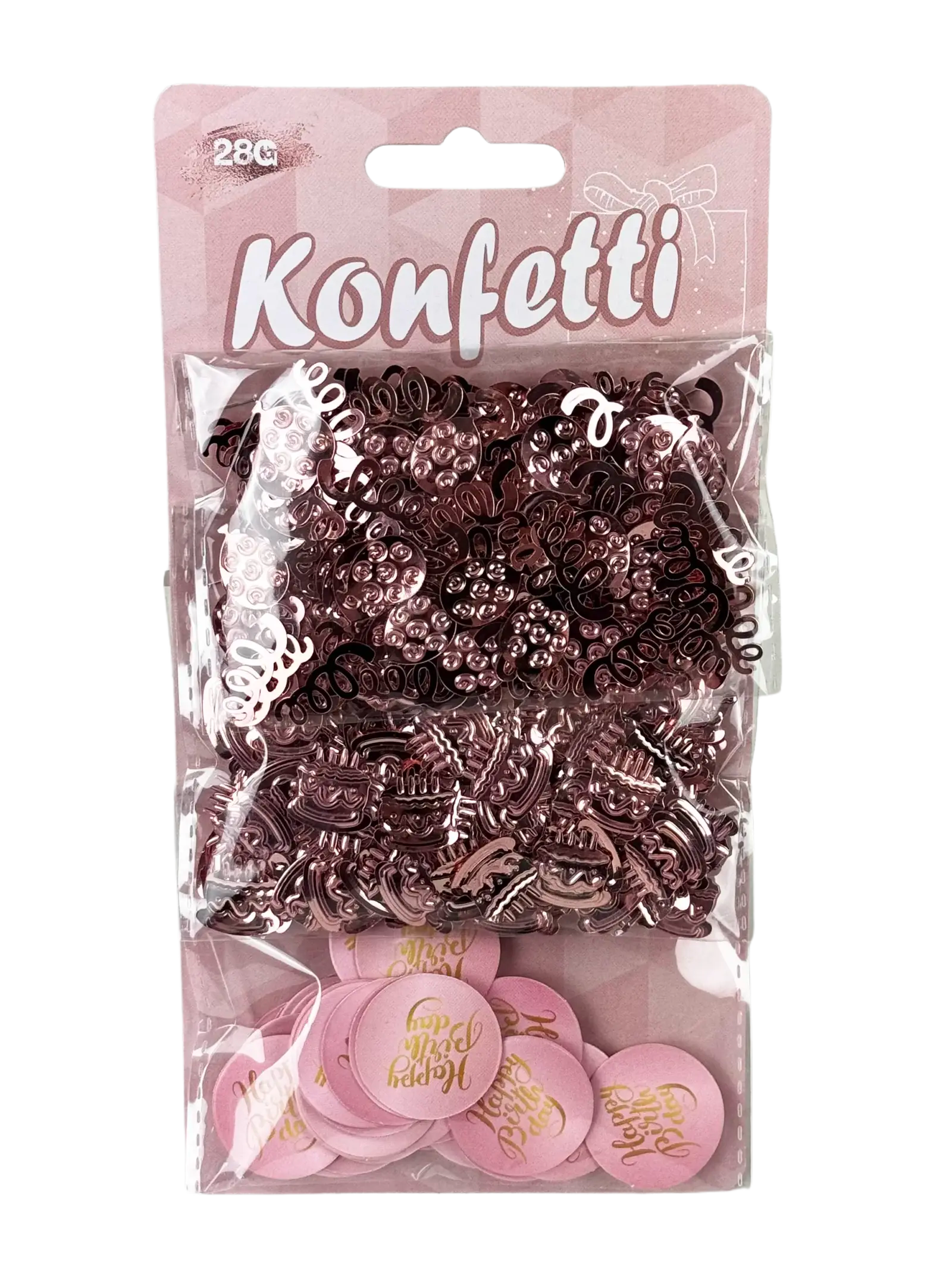 Konfetti "Happy Birthday" in rosa/gold