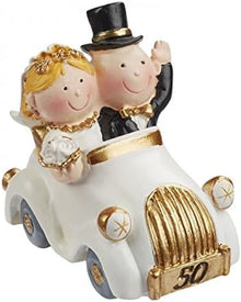 Spardose Goldhochzeit-Paar im Auto