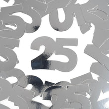 Jumbo Konfetti mit Zahl "25" Silber