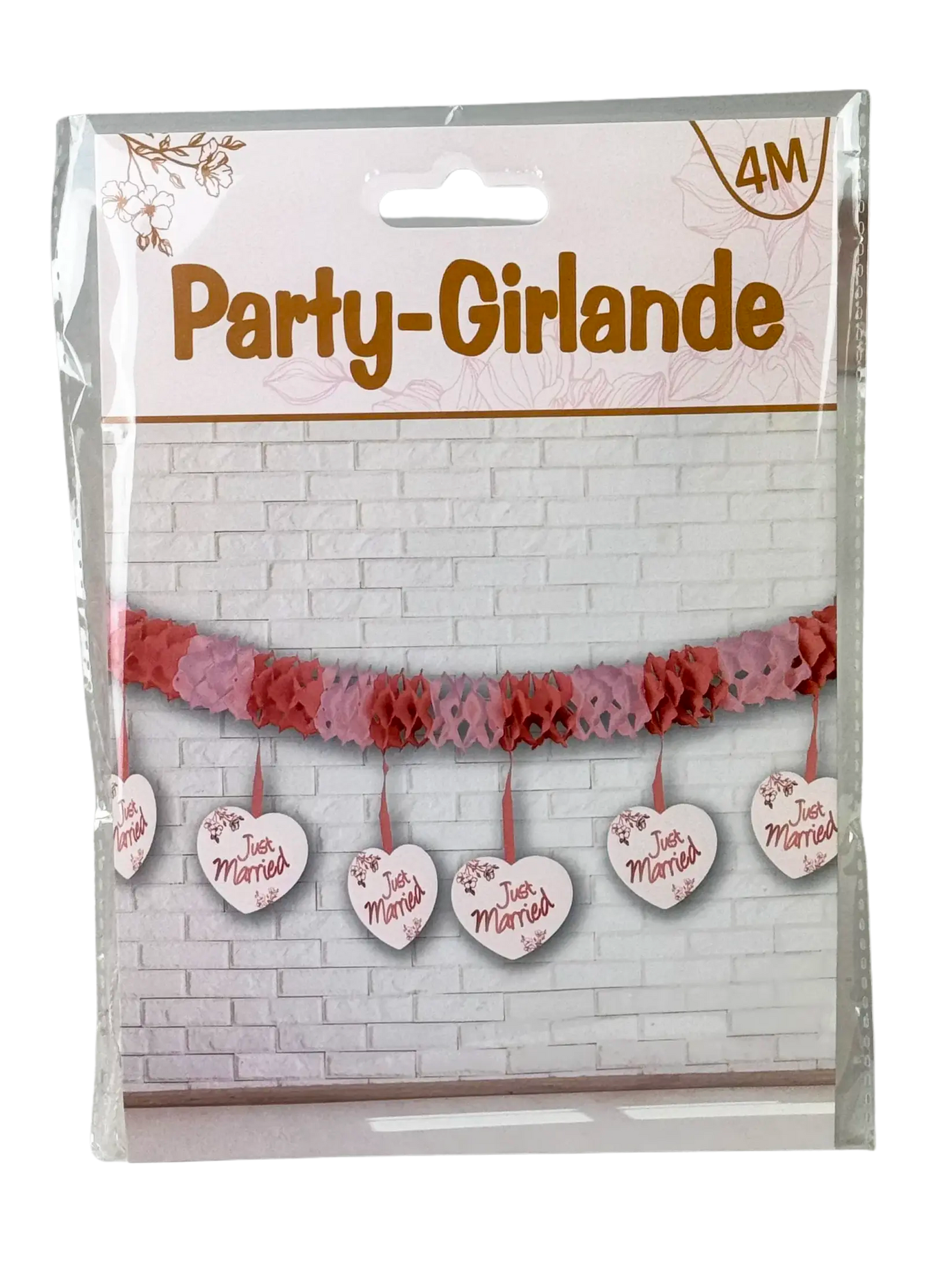 Party-Girlande "Just Married" Roségold
