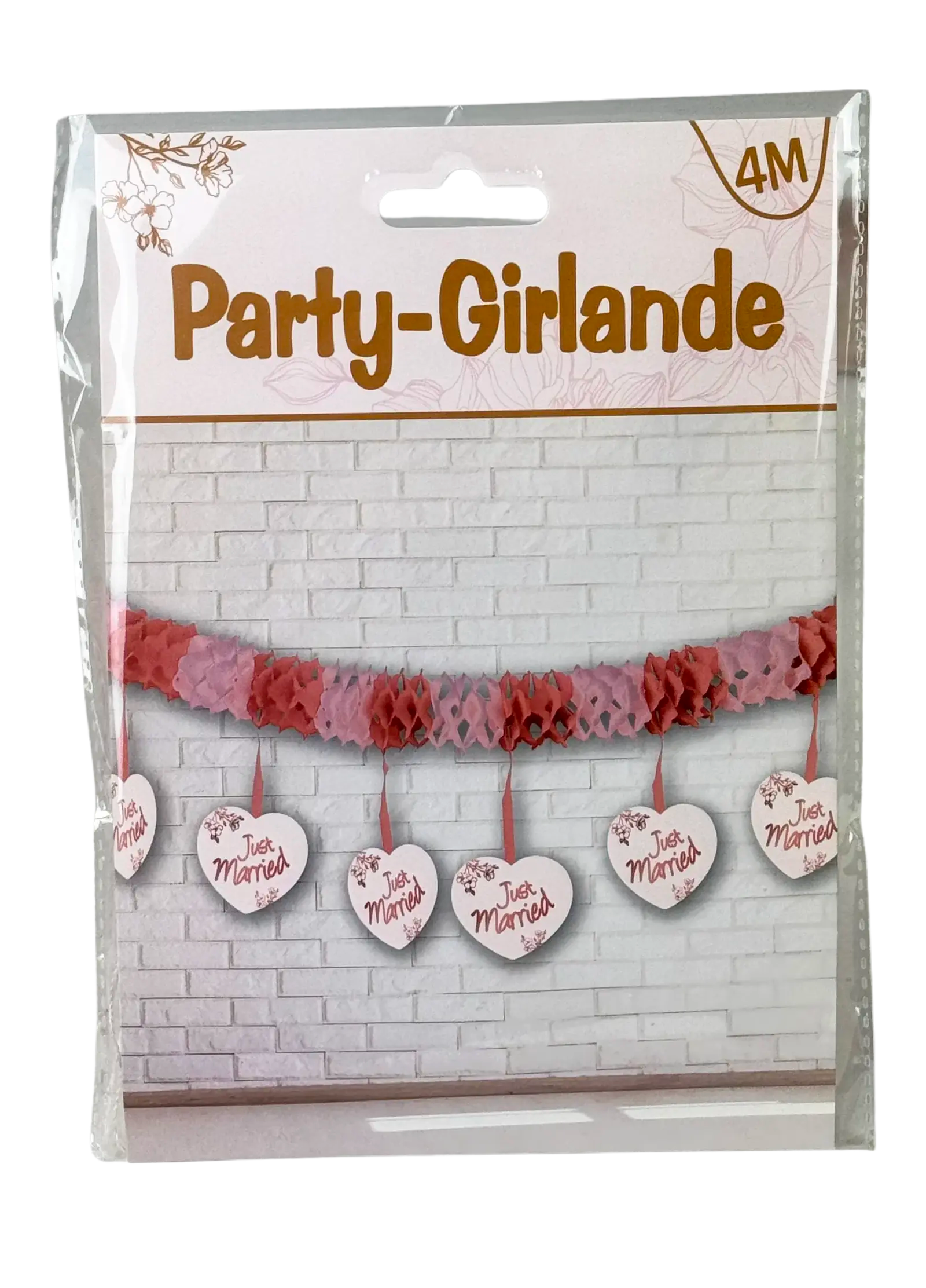 Party-Girlande "Just Married" Roségold