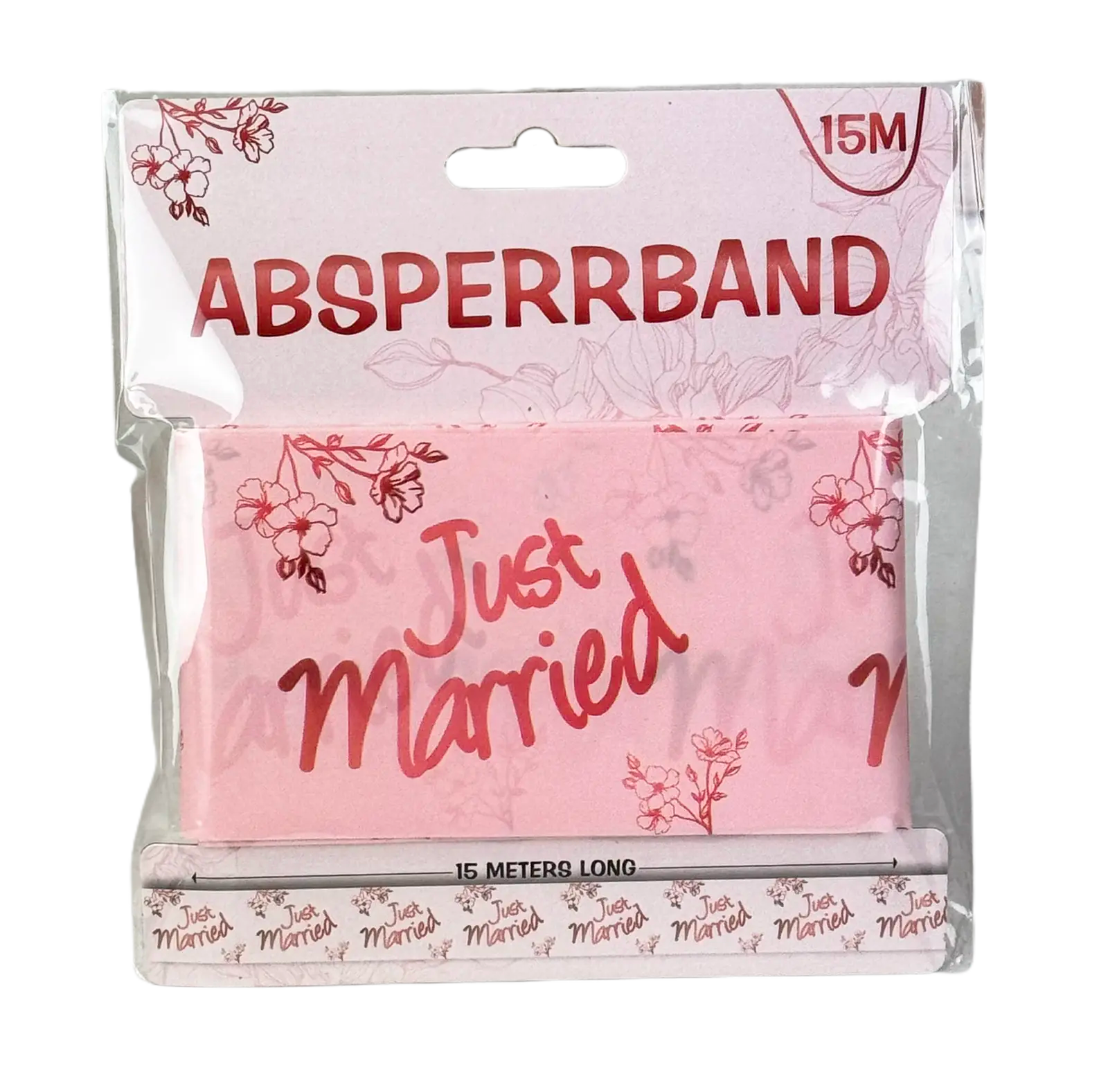 Absperrband "Just Married" Rosa
