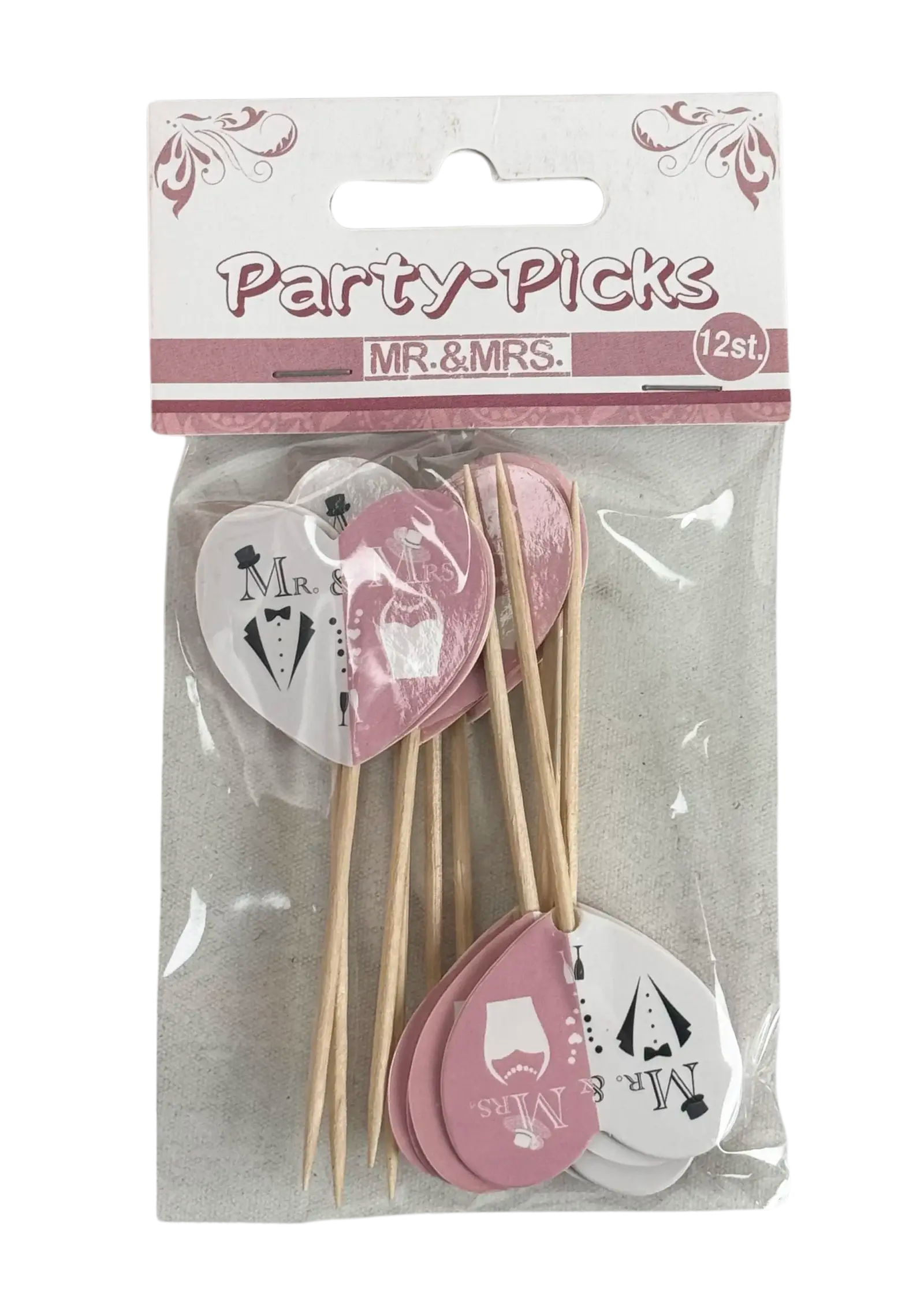 Party-Picks “Mr. & Mrs.” Rosa/Schwarz