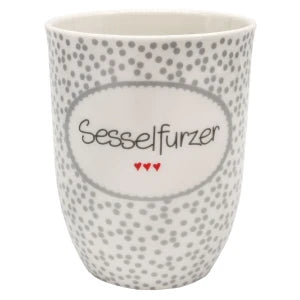 Mea-Living Tasse mit Henkel "Sesselfurzer" grau