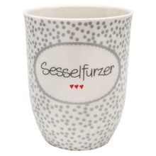 Mea-Living Tasse mit Henkel "Sesselfurzer" grau