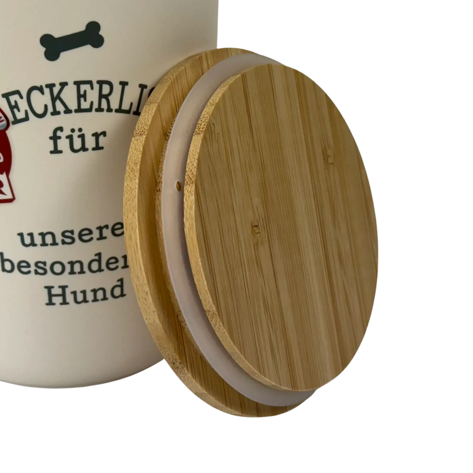 Personalisierte Vorratsdose für Hundeleckerlis mit Namen und Sprüchen