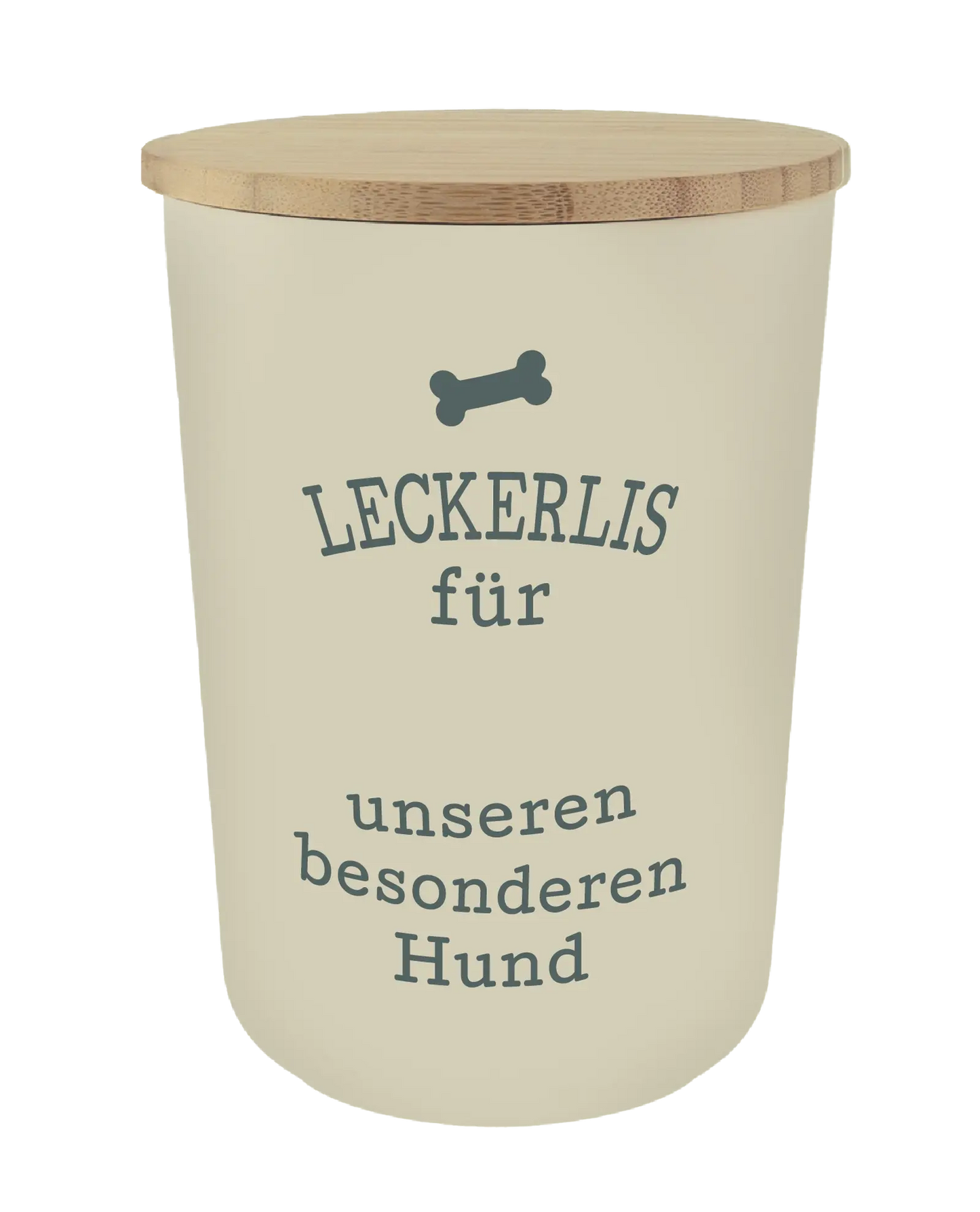 Personalisierte Vorratsdose für Hundeleckerlis mit Namen und Sprüchen