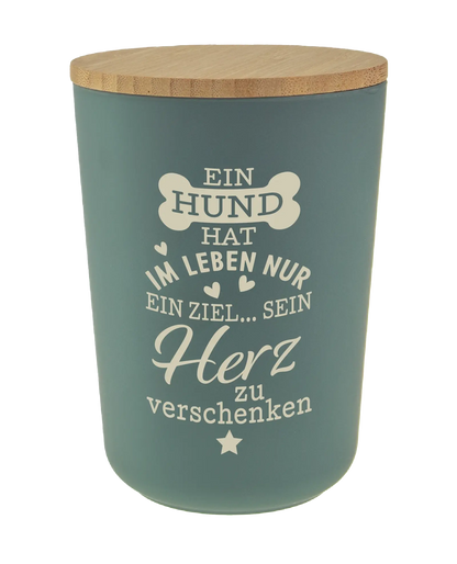 Personalisierte Vorratsdose für Hundeleckerlis mit Namen und Sprüchen