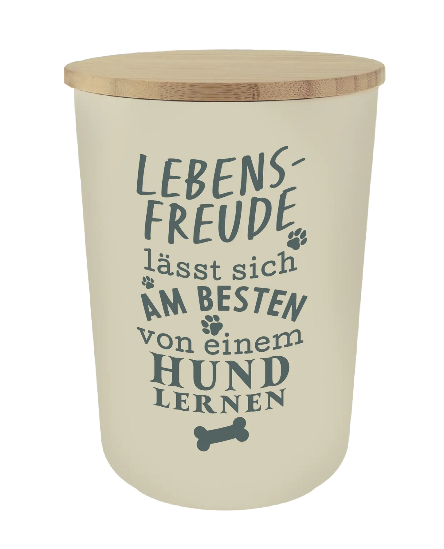 Personalisierte Vorratsdose für Hundeleckerlis mit Namen und Sprüchen