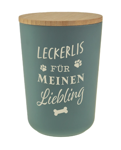 Personalisierte Vorratsdose für Hundeleckerlis mit Namen und Sprüchen