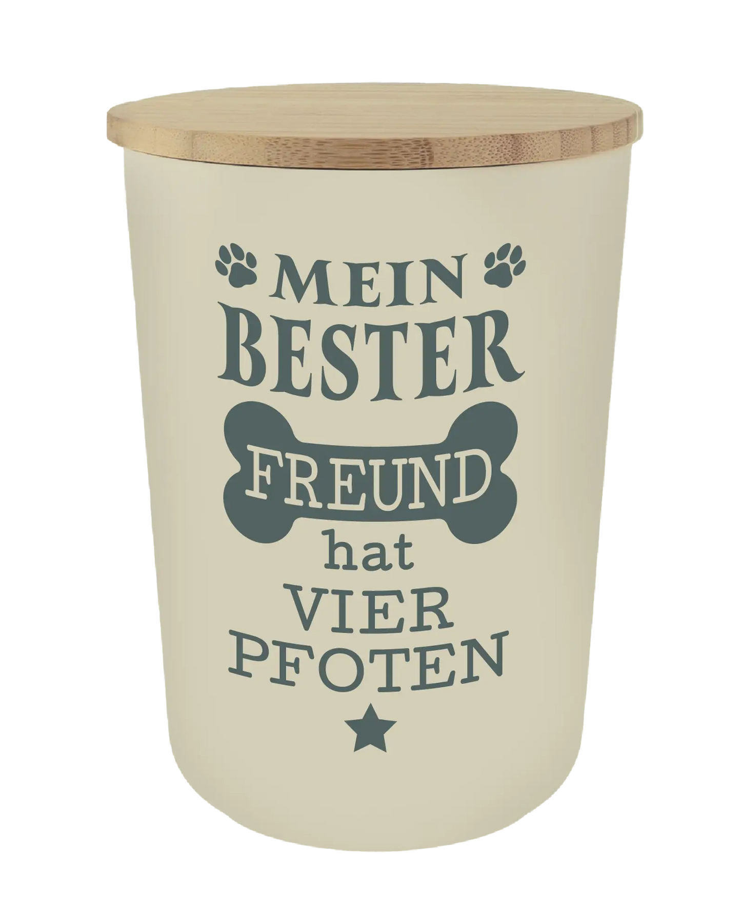 Personalisierte Vorratsdose für Hundeleckerlis mit Namen und Sprüchen