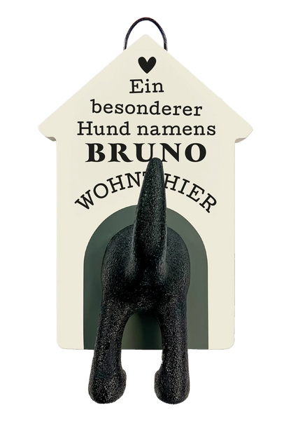 Personalisierter Leinenhalter mit Namen und Sprüchen