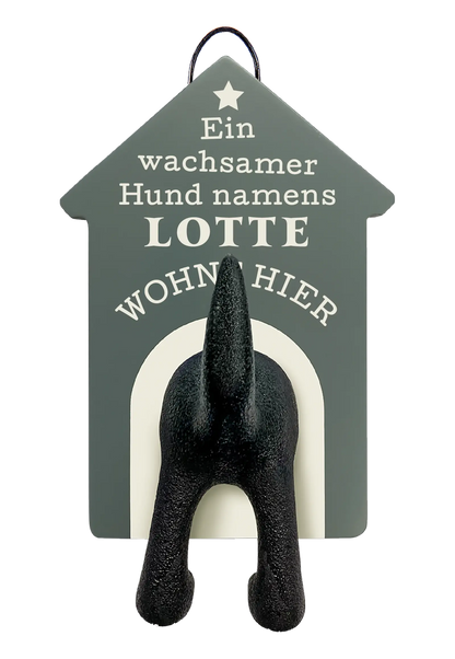 Personalisierter Leinenhalter mit Namen und Sprüchen