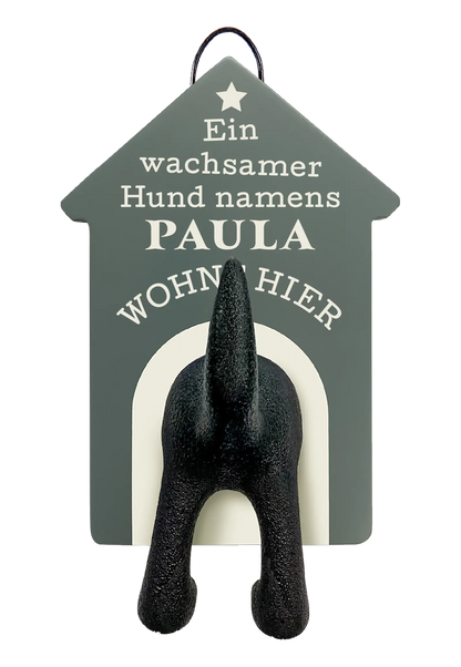 Personalisierter Leinenhalter mit Namen und Sprüchen