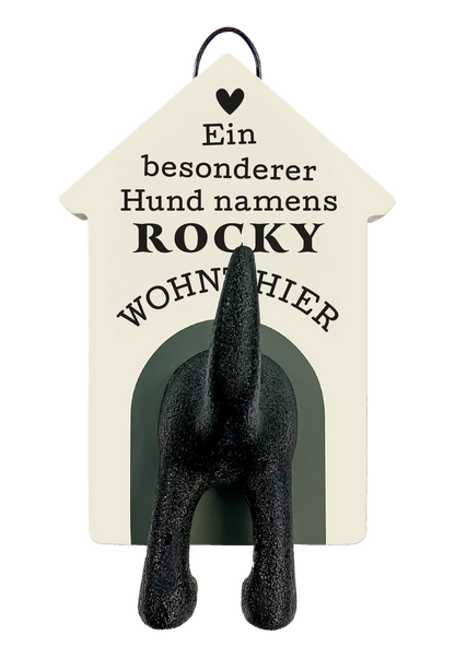 Personalisierter Leinenhalter mit Namen und Sprüchen