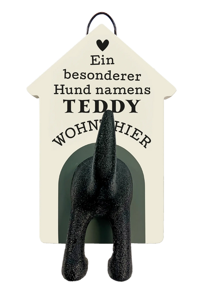 Personalisierter Leinenhalter mit Namen und Sprüchen