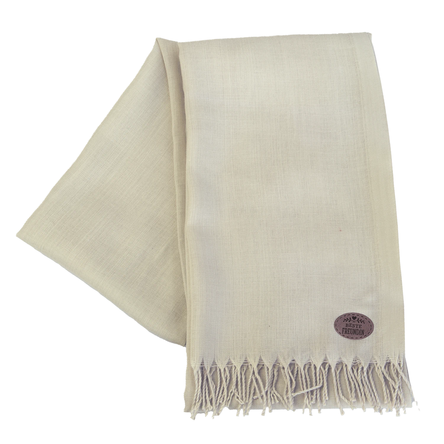 Schal im Pashmina-Stil in der Farbe Beige ohne Verpackung, Beste Freundin