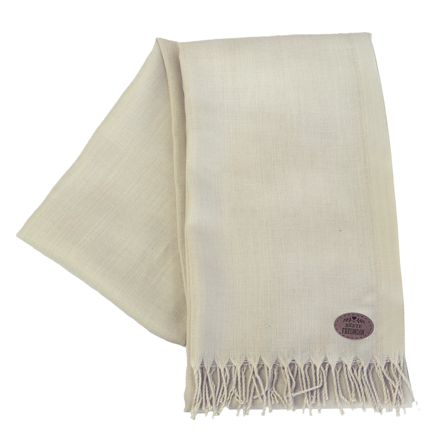 Schal im Pashmina-Stil in der Farbe Beige ohne Verpackung, Beste Freundin
