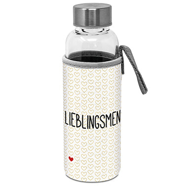 ppd Glasflasche "Lieblingsmensch" mit Schutzhülle