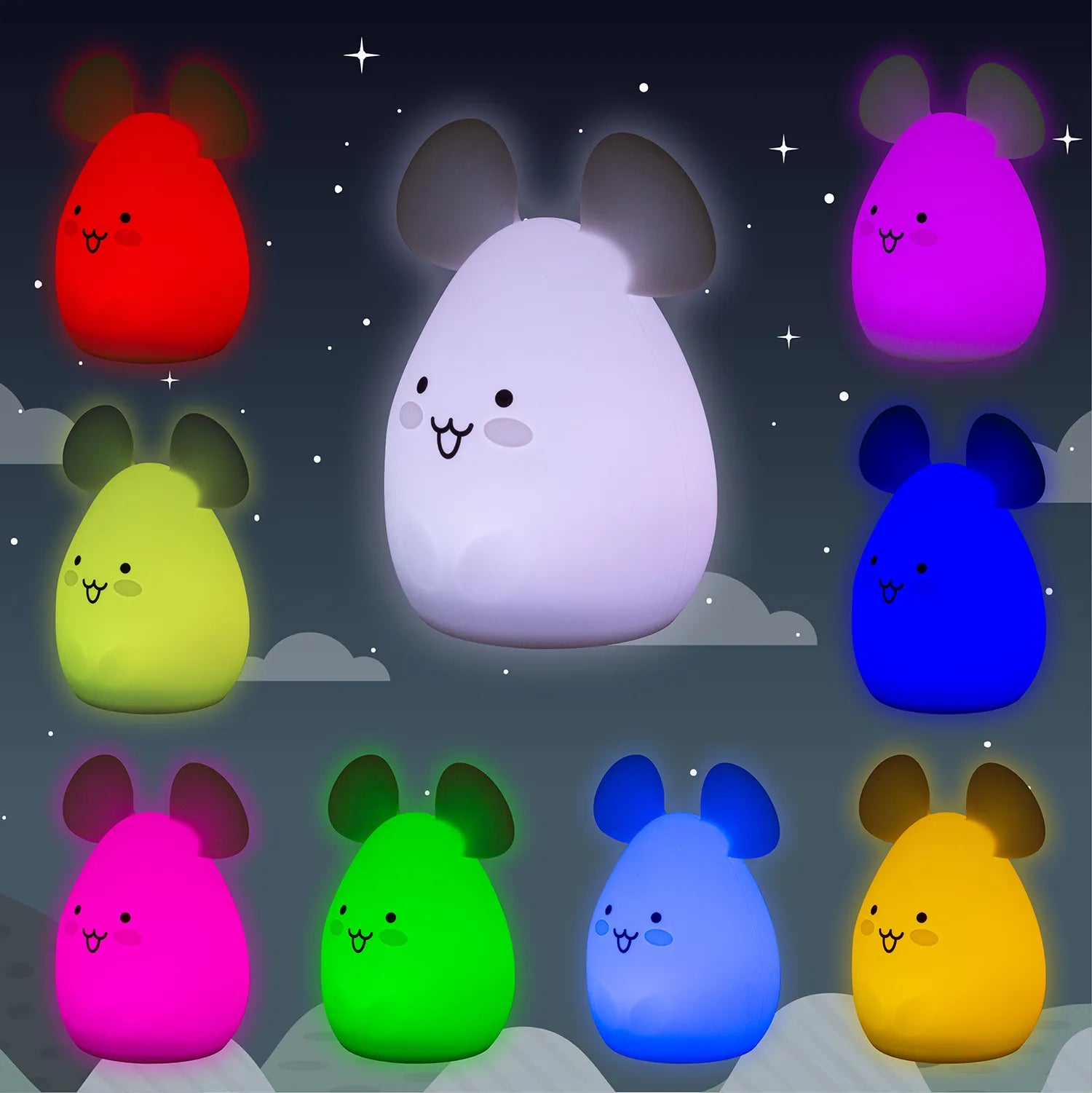 Ulysse - Nachtlicht "Maus" verschiedene Lichtmodi