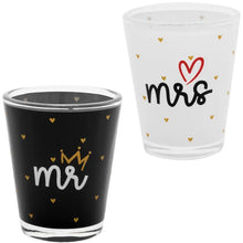 Sheepworld Schnapsglas-Set "mr & mrs", bestehend aus zwei Gläsern, mit Golddruck, in schicker Geschenkbanderole