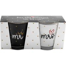 Sheepworld Schnapsglas-Set "mr & mrs", bestehend aus zwei Gläsern, mit Golddruck, in schicker Geschenkbanderole