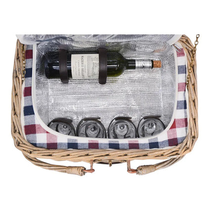 Zeigt das Kühlfach mit Gläser- und Flaschenhalterung vom Picknickkorb "Sarlat" für 4 Personen