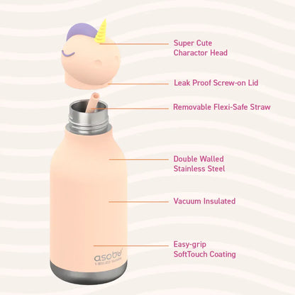 Thermosflasche Einhorn - Bestie Bottle by Asobu - Infobild