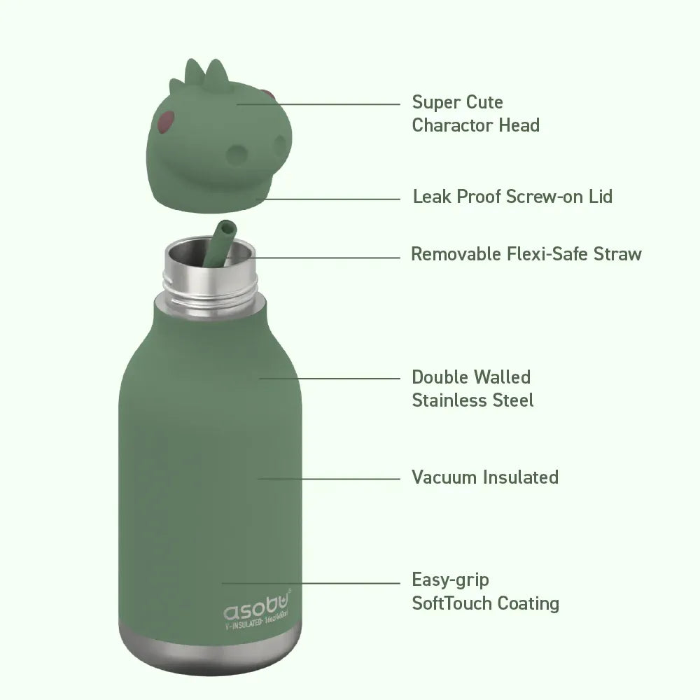 Thermosflasche Dinosaurier - Bestie Bottle by Asobu - Infobild
