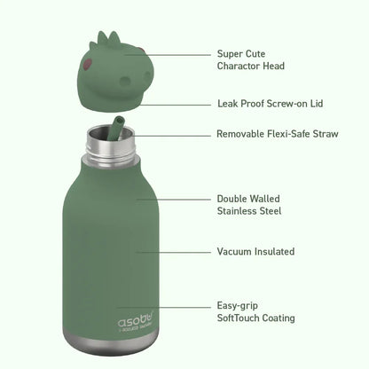 Thermosflasche Dinosaurier - Bestie Bottle by Asobu - Infobild