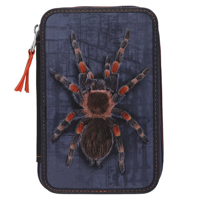 Adventure World 2 Fach Federtasche mit Spinnen-Motiv