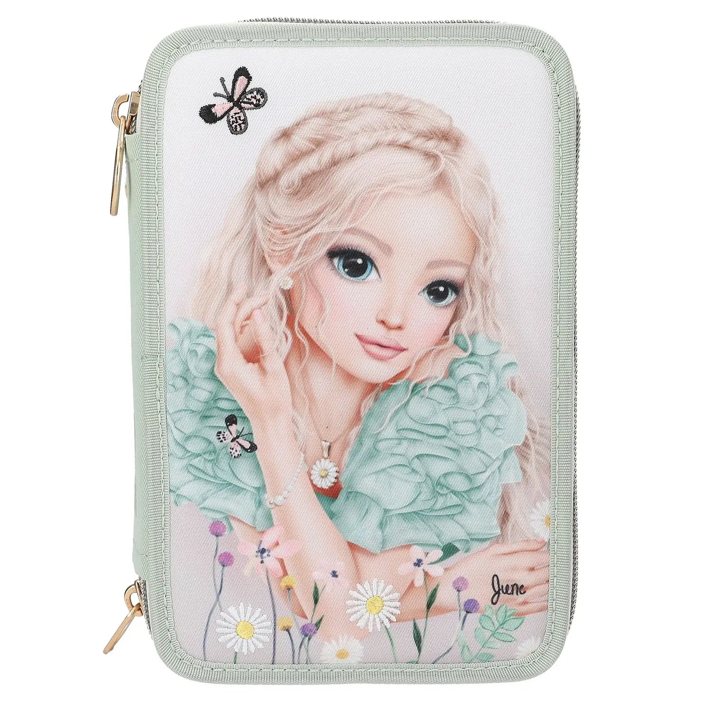 TOPModel 3-Fach Federtasche SUMMER FEELING in salbeigrün