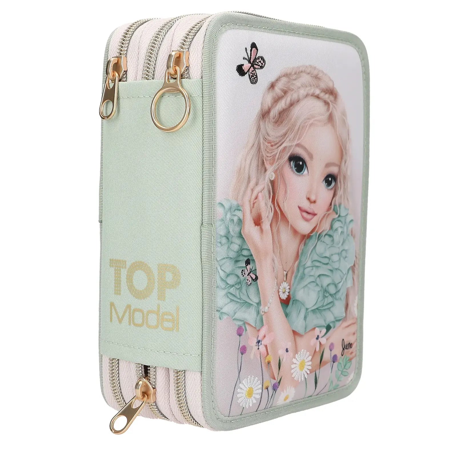 TOPModel 3-Fach Federtasche SUMMER FEELING in salbeigrün