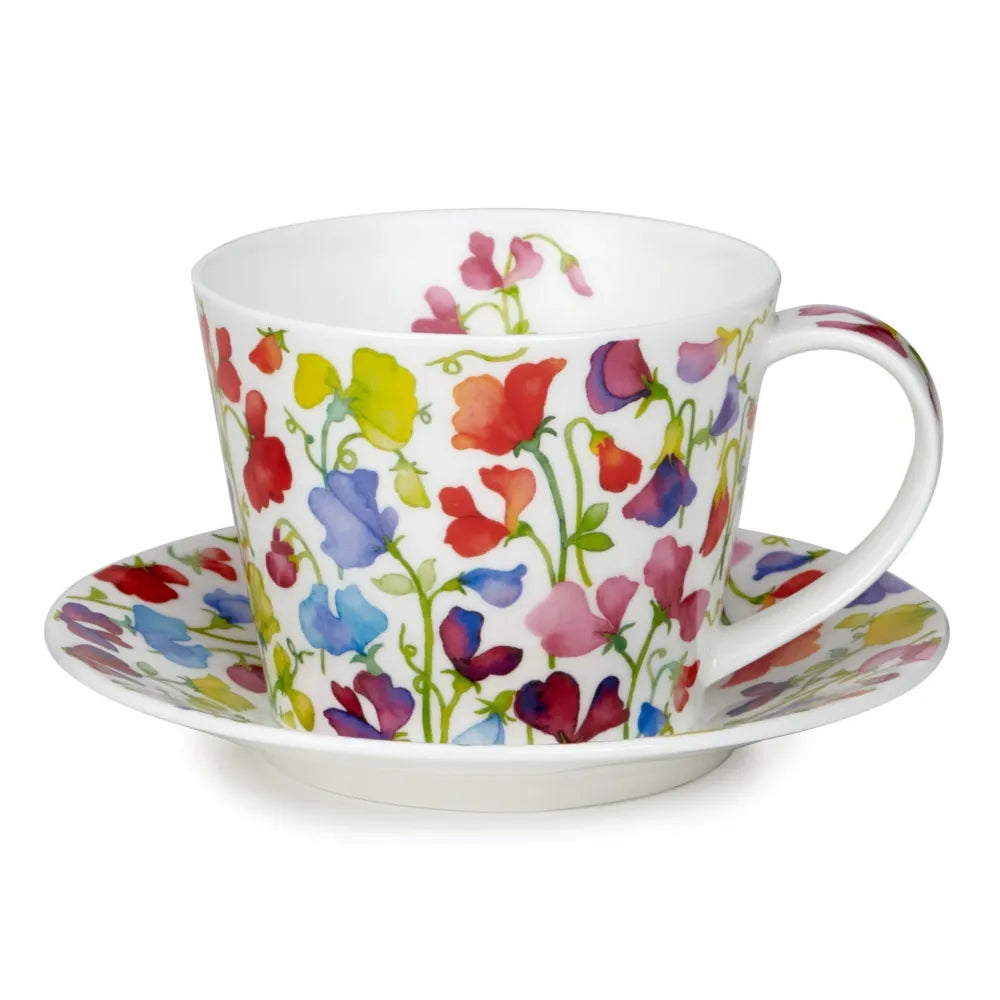 Dunoon Islay Tasse "Floral Fiesta" mit Untertasse