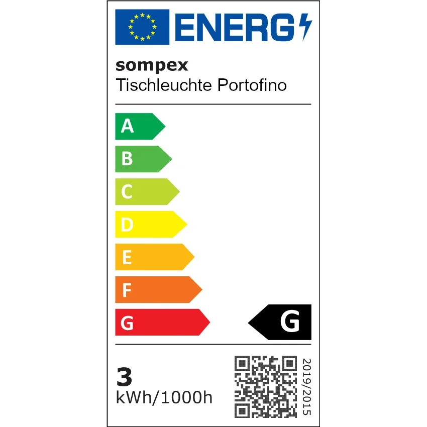 Tischleuchte Energie-Info