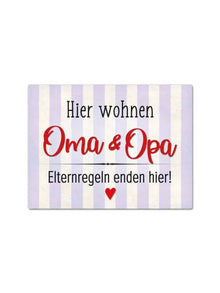 Magnet "Hier wohnen Oma & Opa"