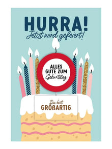 Grußkarte mit Kerze und Spruch