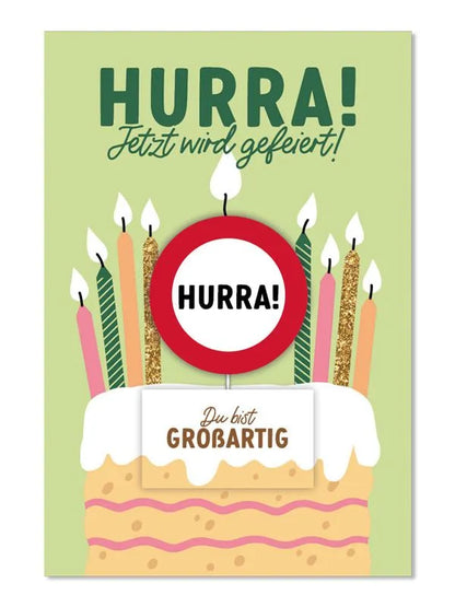 Grußkarte mit Kerze und Spruch