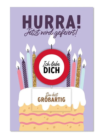 Grußkarte mit Kerze und Spruch
