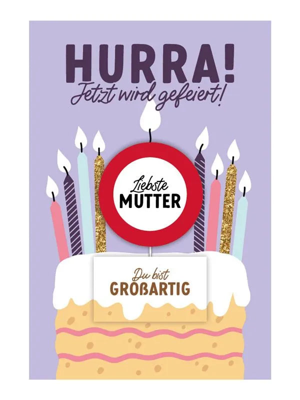 Grußkarte mit Kerze und Spruch