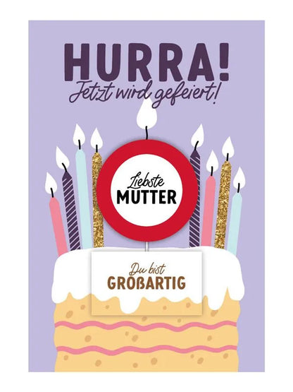Grußkarte mit Kerze und Spruch