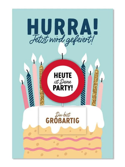 Grußkarte mit Kerze und Spruch