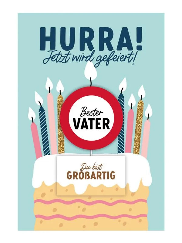 Grußkarte mit Kerze und Spruch