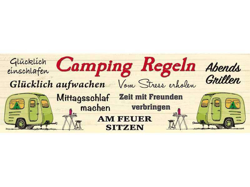 Emaillebecher "Campingregeln"- gesamtes Motiv